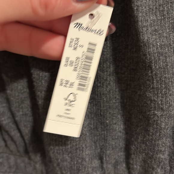 NWT Madewell grey top small long sleeve - Picture 2 of 3